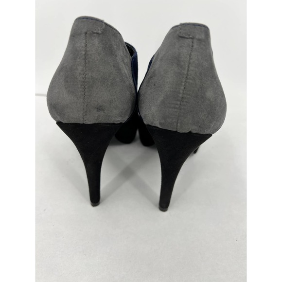Nine West Suede Booties Zip Front Blue Gray Black Women's Size 8M - Picture 2 of 7